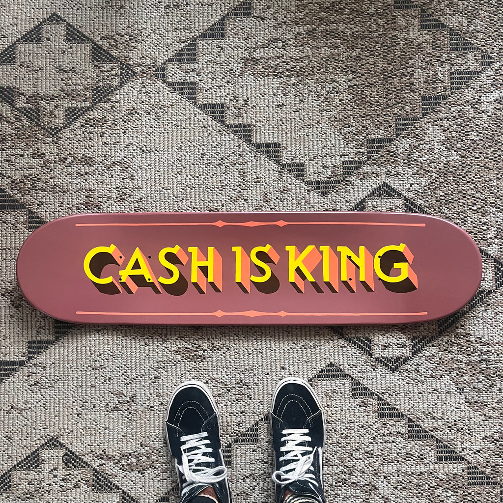 Lettering on skate deck